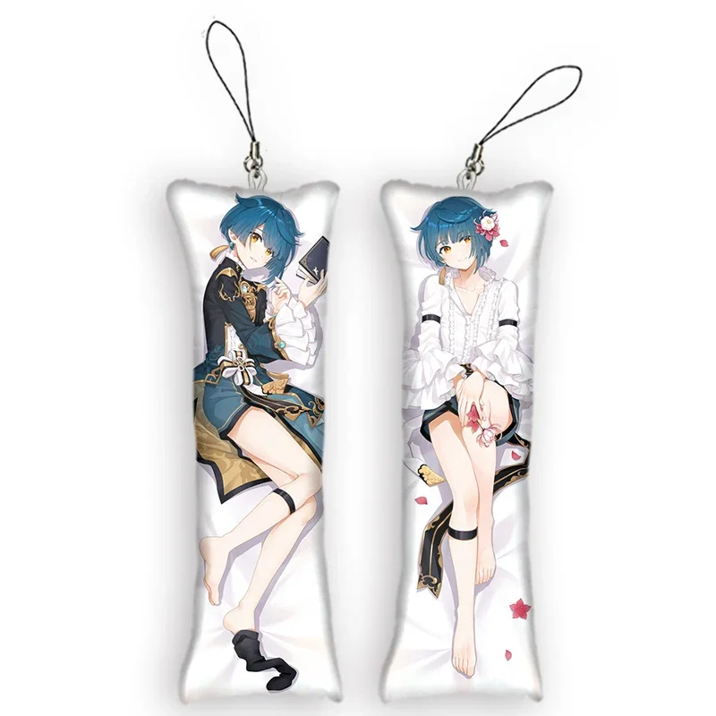 

Fashion Genshin Impact Xingqiu Mini Pendant Dakimakura Keychain Mini Anime Body Pendant Double Sided Cartoon Anime Keycha