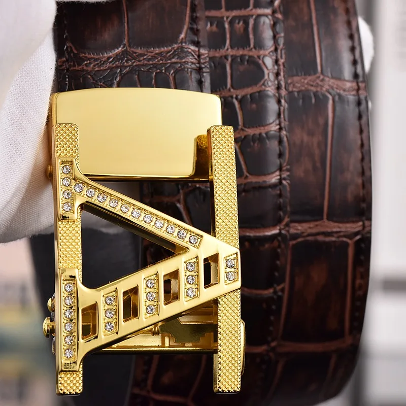 Высококачественный мужской ремень из кожи дермы, роскошный брендовый дизайнерский пояс, костюм, джинсы, официальная одежда, ремни известного бренда с автоматической пряжкой