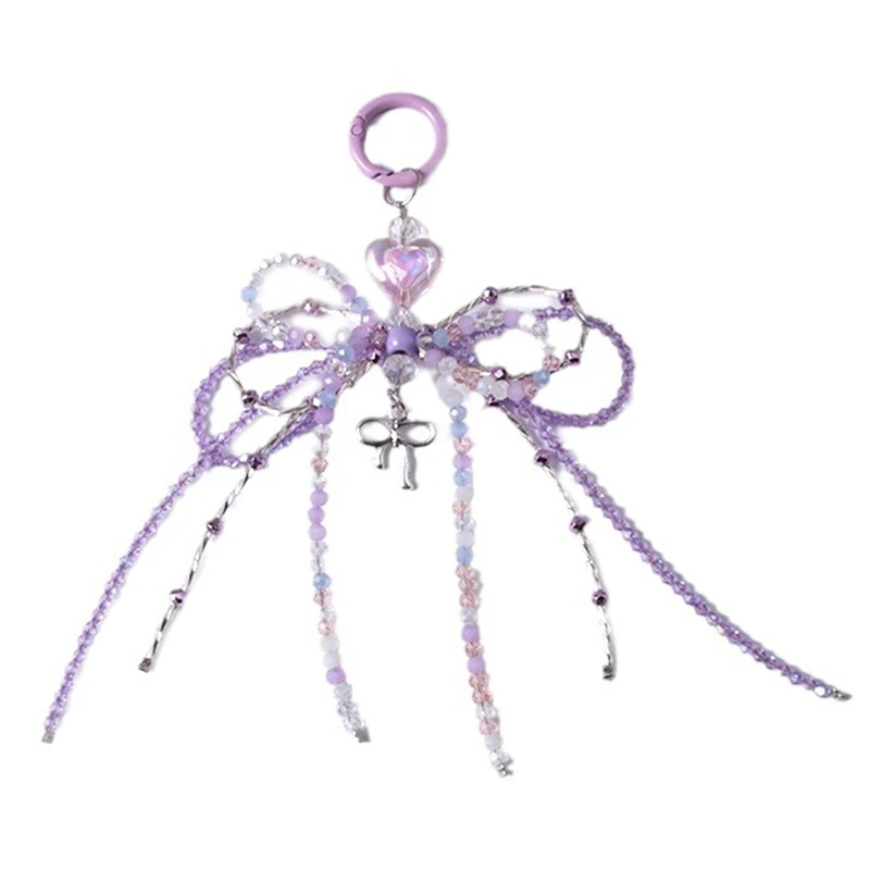 1PC Fashion Versatile Bead Chain Chain Hanging Rope Big Bow Girl Bag Pendant Universal Phone Chain