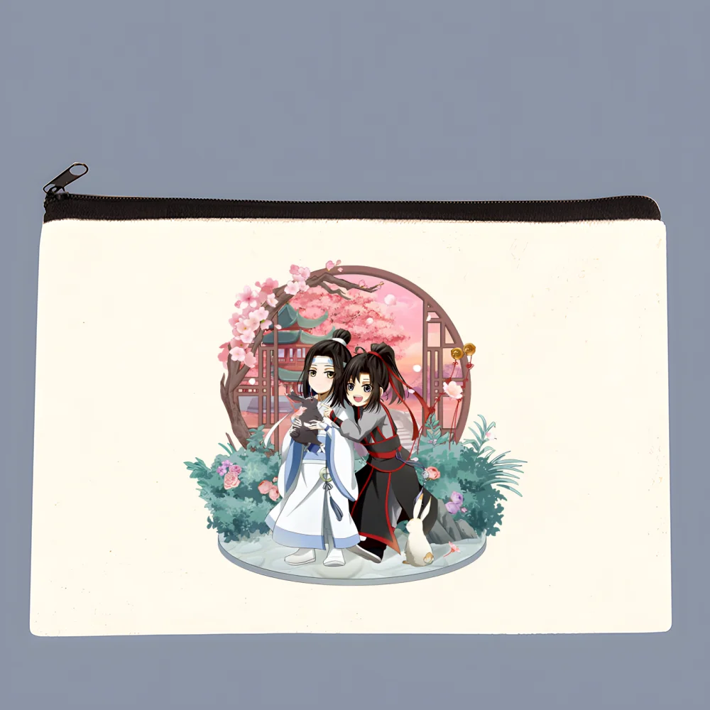 

Mo Dao Zu Shi The Untamed Lan WangJi Wei Wu Xian Canvas Bag Pure White , Zipper Coin Bag Coin Clutch Bag