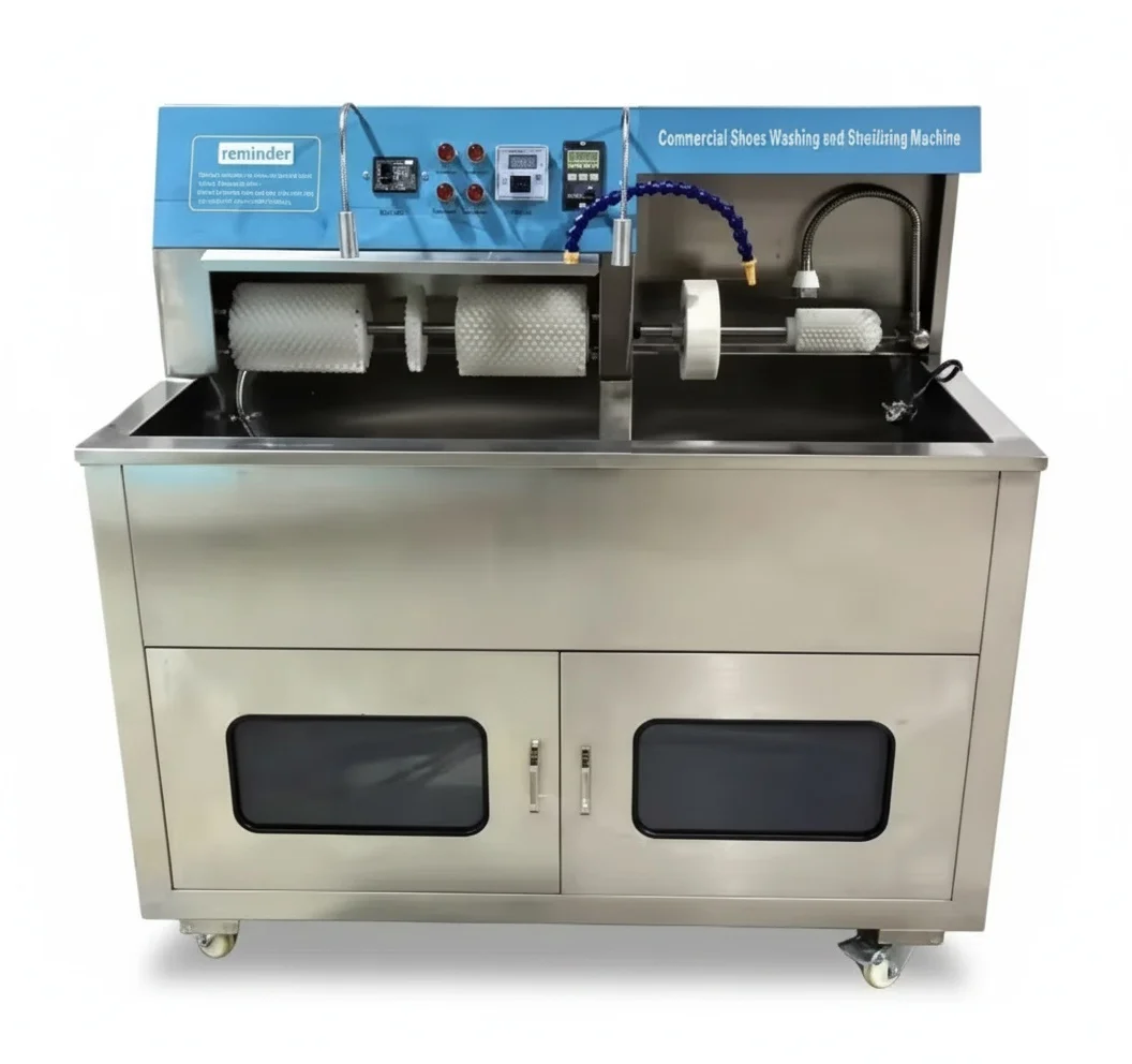 Commercial Shoe Washing Machine, 201 Stainless Steel Semi-Automatic Washer, Multifunctional Industrial Shoe Cleaner Equipment
