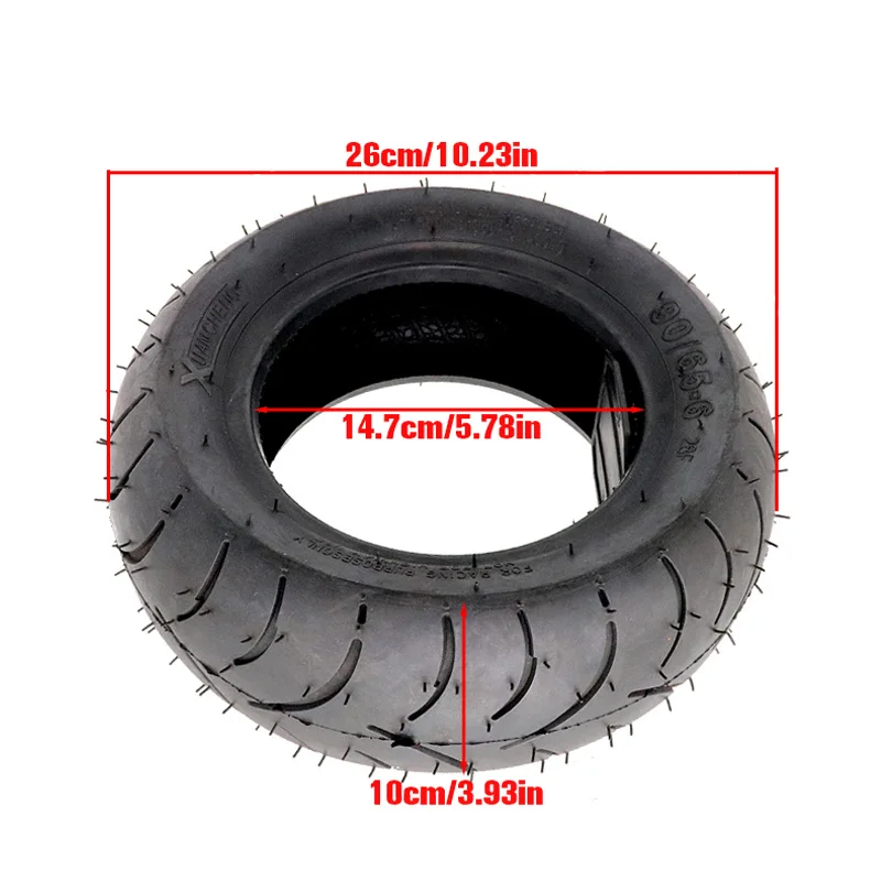 11 Inch Pneumatic Wheel Accessories 90/65-6 Tyre Inner Outer Tube Tubeless Tire for Electric Scooter Explosion-proof Tyres
