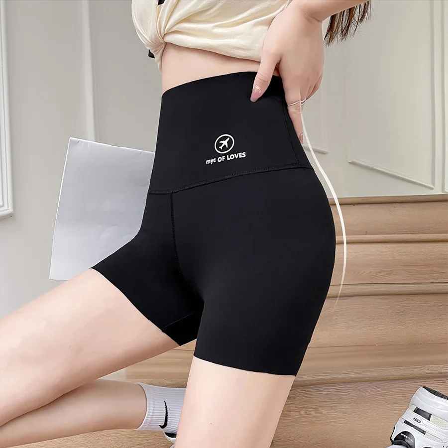 Anti-slip safety pants Women\'s summer thin belly three-point shark pants wear seamless yoga cycling leggings