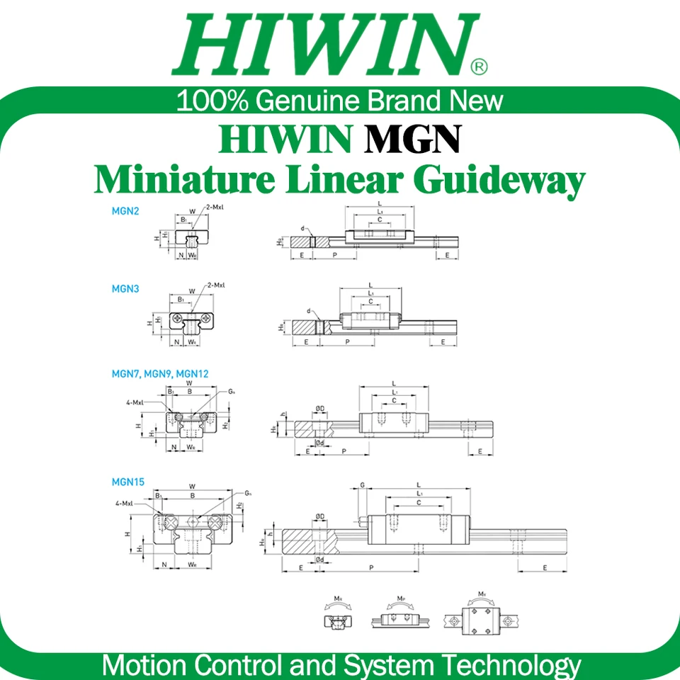 HIWIN MGN12C Z0 575mm 675mm Dual Carriage Stainless Steel MGN12