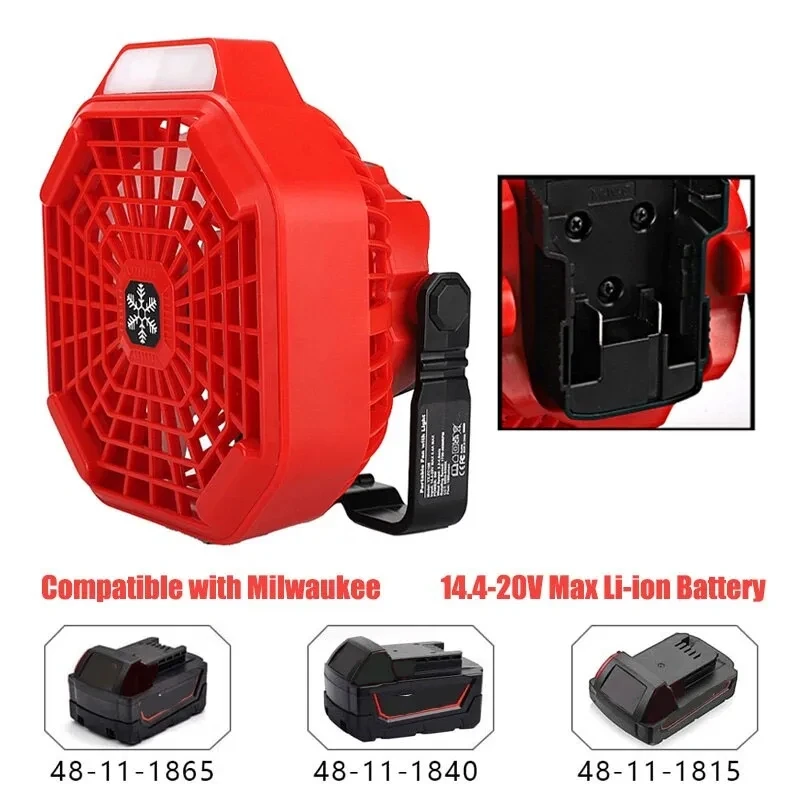 Imagem -03 - Bateria Operado Camping Fan Ventilador Tent Portátil a Pilhas Makita Dewalt Bosch Milwaukee Blackdecker Artesão 14.418v