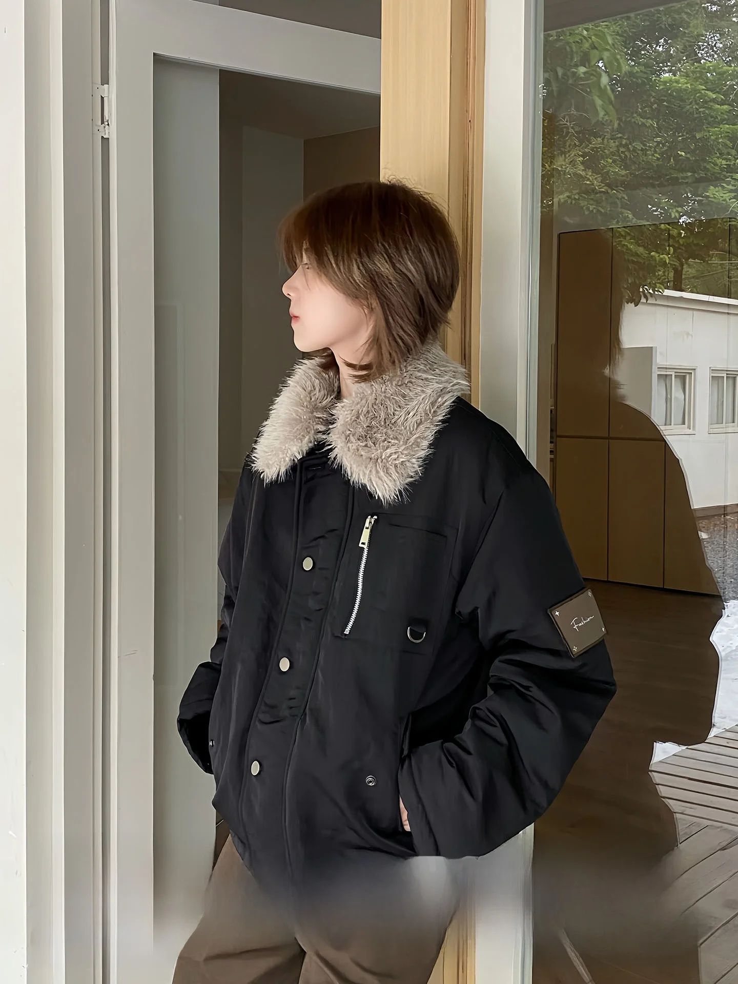 

Unisex Warm Cotton Jacket Ja1 No Night American Simple Style Mountain Eagle Design Winter Outerwear for Couples Long Sleeve Z...