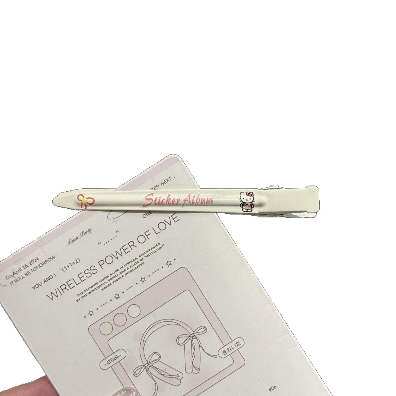 Miniso Kitty Hairpin One-line Hair Card Super Fairy Cute Cartoon Headdress Cute Girl Fluffy Bangs Hair Duckbill Clip