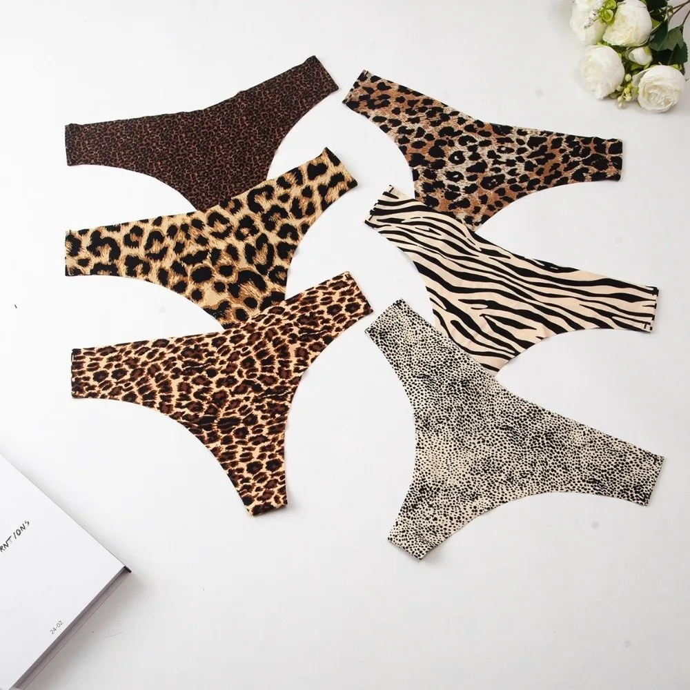 Comfortable Ice Silk Women's Thongs Thin Lingerie Seamless Briefs Low Waist Female Underwear Casual Wear