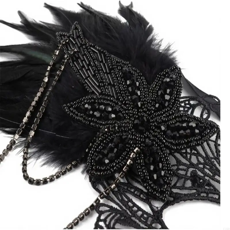 Vintage Design Lace Mask Embellishment Halloween Dance Dance F3MD