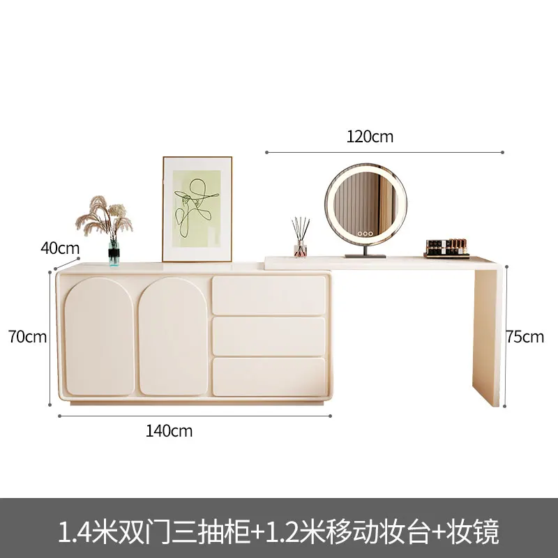 

modern simple cream style bedroom solid wood storage dressing table, master bedroom dressing table