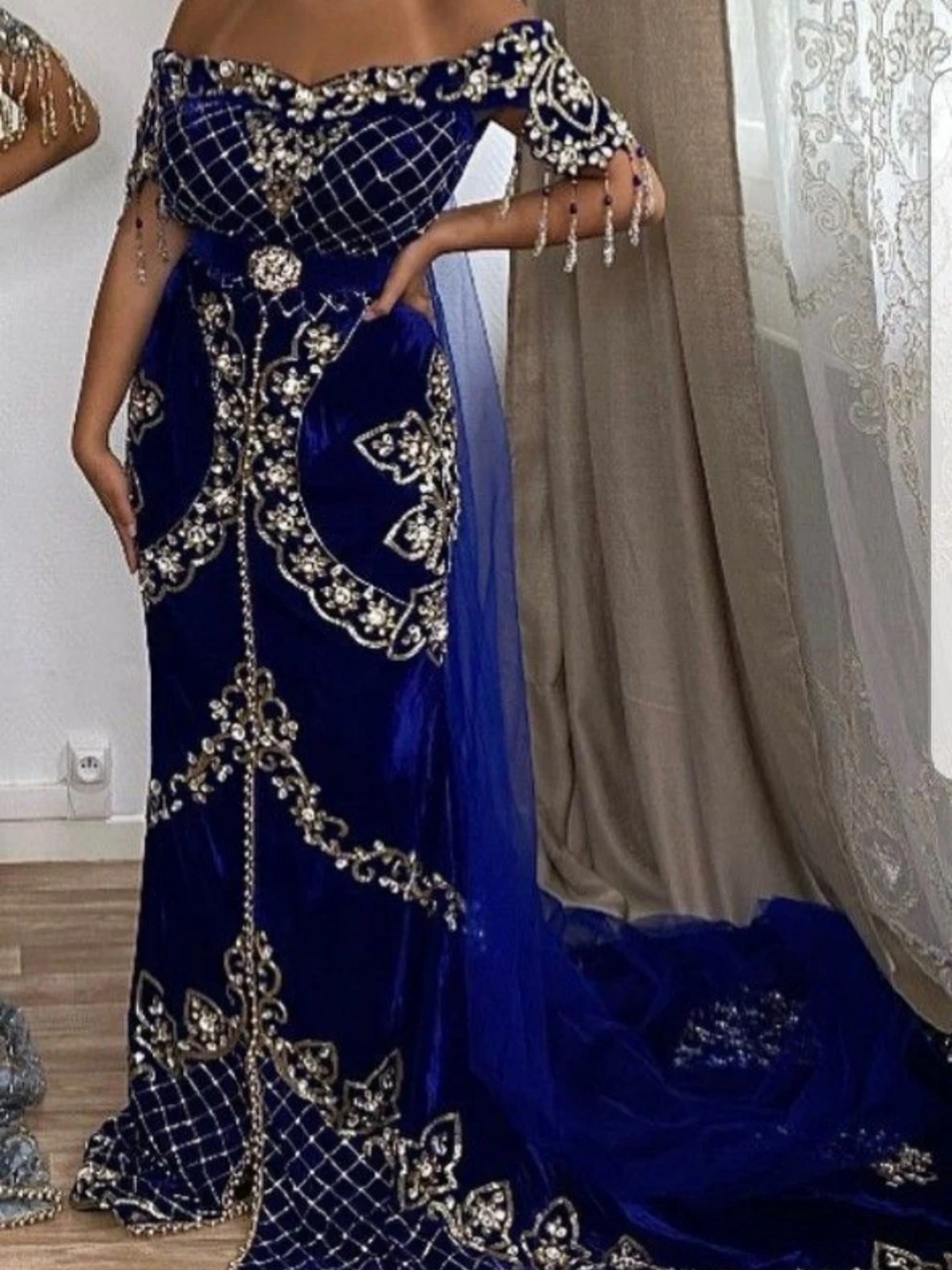 Fashion Appliques Evening Dresses 2025 Elegant Off the Shoulder Bridal Dress Caftan Classic Customized Prom Gown Robe De Mariée