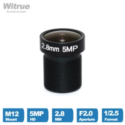 Witrue 5.0Megpixel CCTV Camera Lens 2.8mm M12 Mount Fixed Iris F2.0 1/2.5