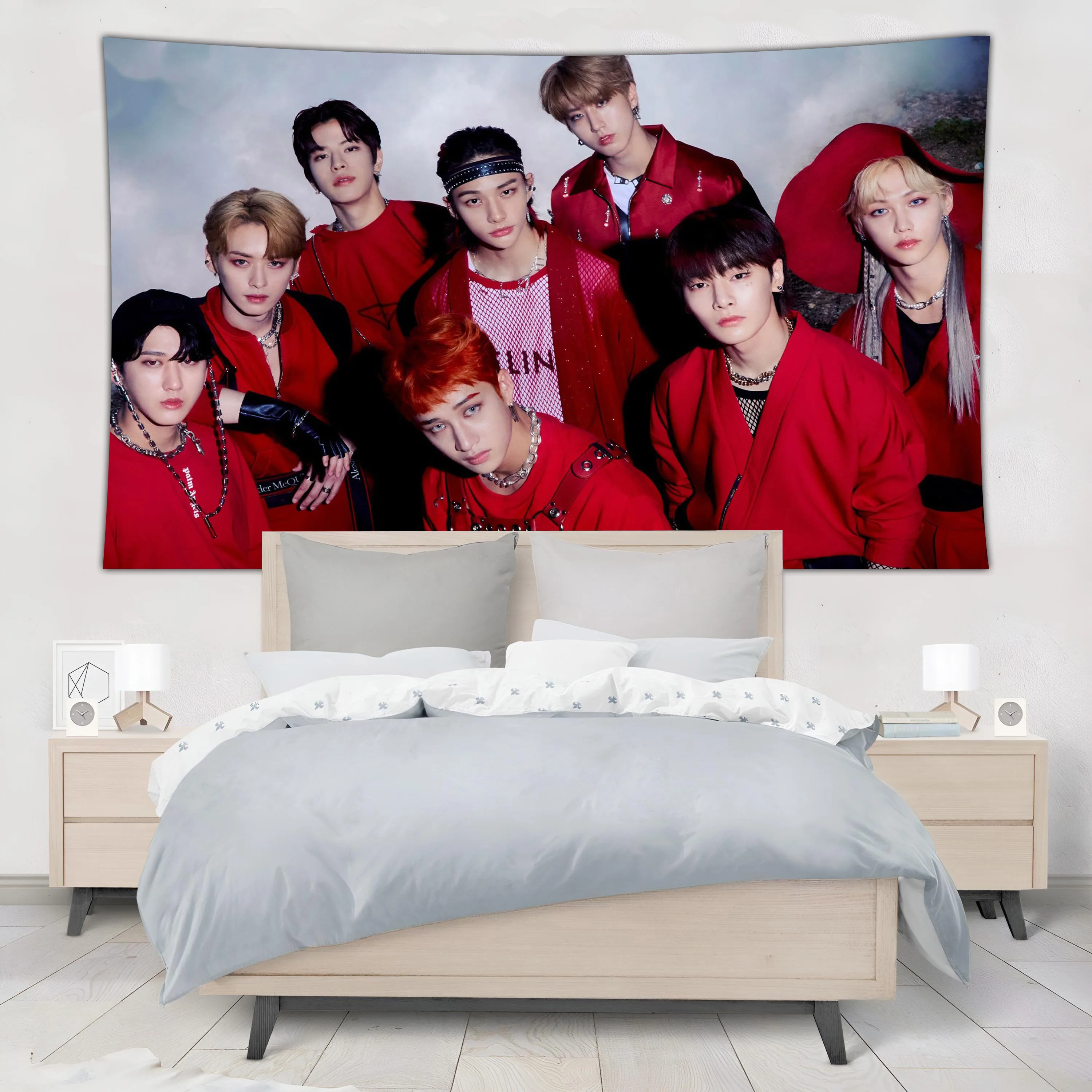 Korean Kpop Singer Fashion Handsome Tapestry Aesthetic Wall Psychedelic Room Decoration