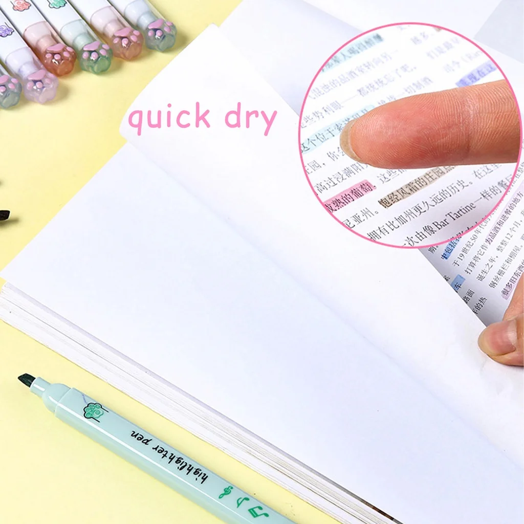 Маркеры Мультяшные цветные флуоресцентные, 6 шт./набор