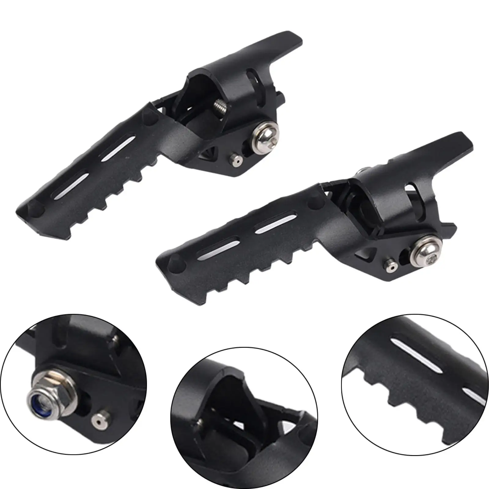 2 Pieces Motorcycle Highway Front Footpegs Wear Resistant Convenient Stainless