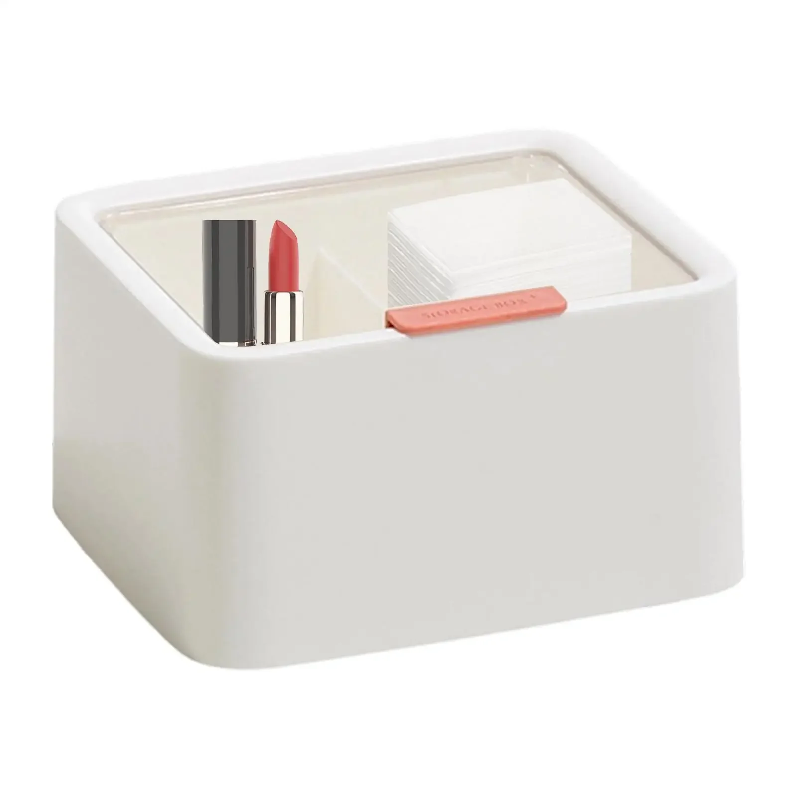 Makeup Cotton Storage With Lid Cotton Swab Lipstick Storage Box Double-Layer Qtip Storage Case Lipstick Cotton Ball Container