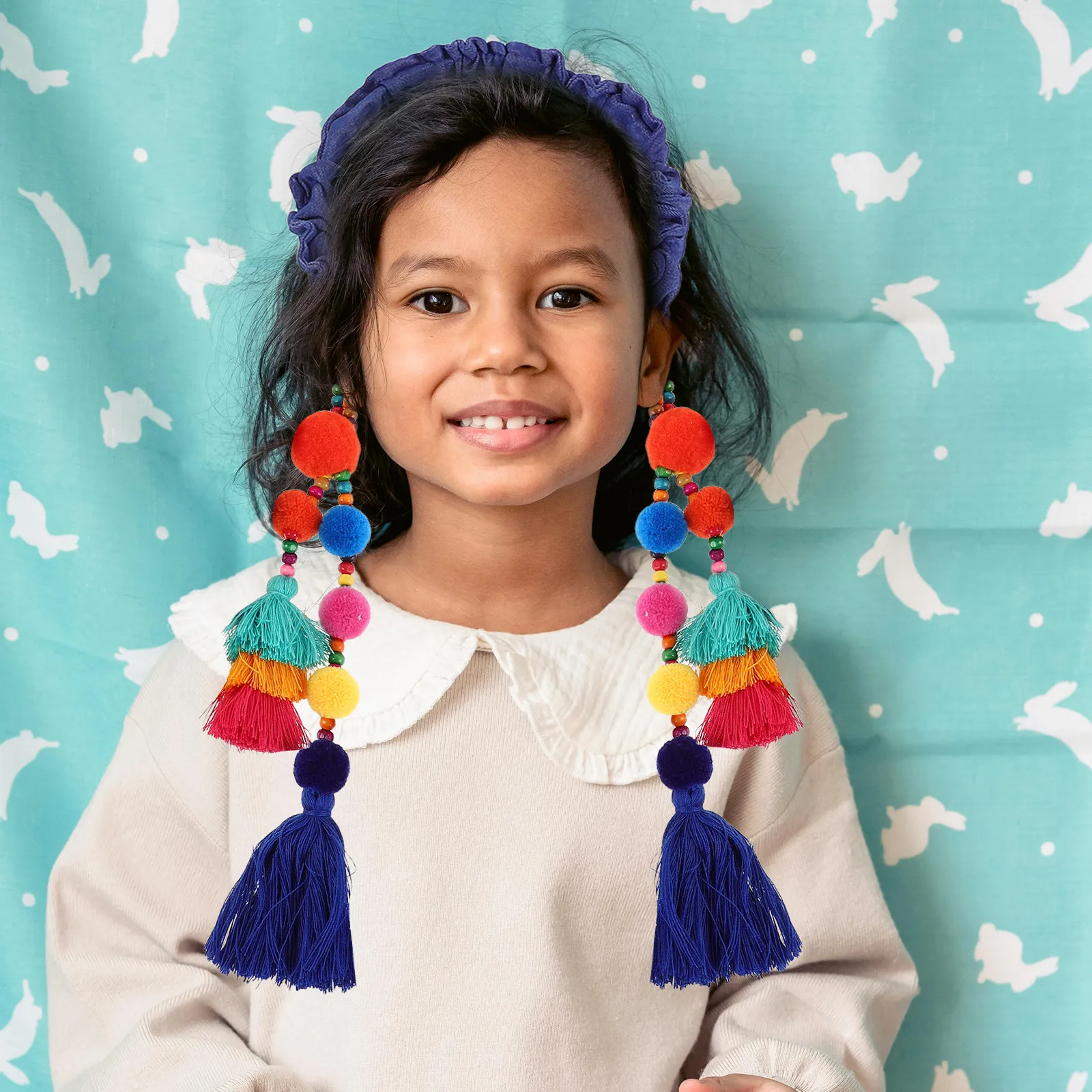 fascia-per-capelli-vintage-plissettata-per-bambine-stile-etnico-con-nappe-colorate-e-pompon-graziosi-accessori-per-capelli-per-bambini-per-feste-e-tutti-i-giorni