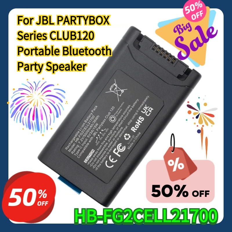 

For JBL PARTYBOX Series CLUB120 Portable Bluetooth Party Speaker HB-FG2CELL21700