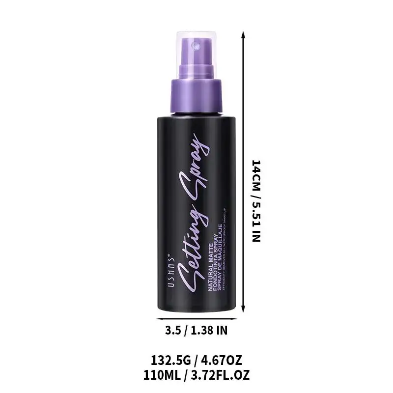 بخاخ إعداد مكياج مقاوم للماء سعة 110 مل، يدوم طويلاً للتحكم في الزيت ومضاد للعرق، رذاذ وجه طبيعي للارتداء طوال اليوم