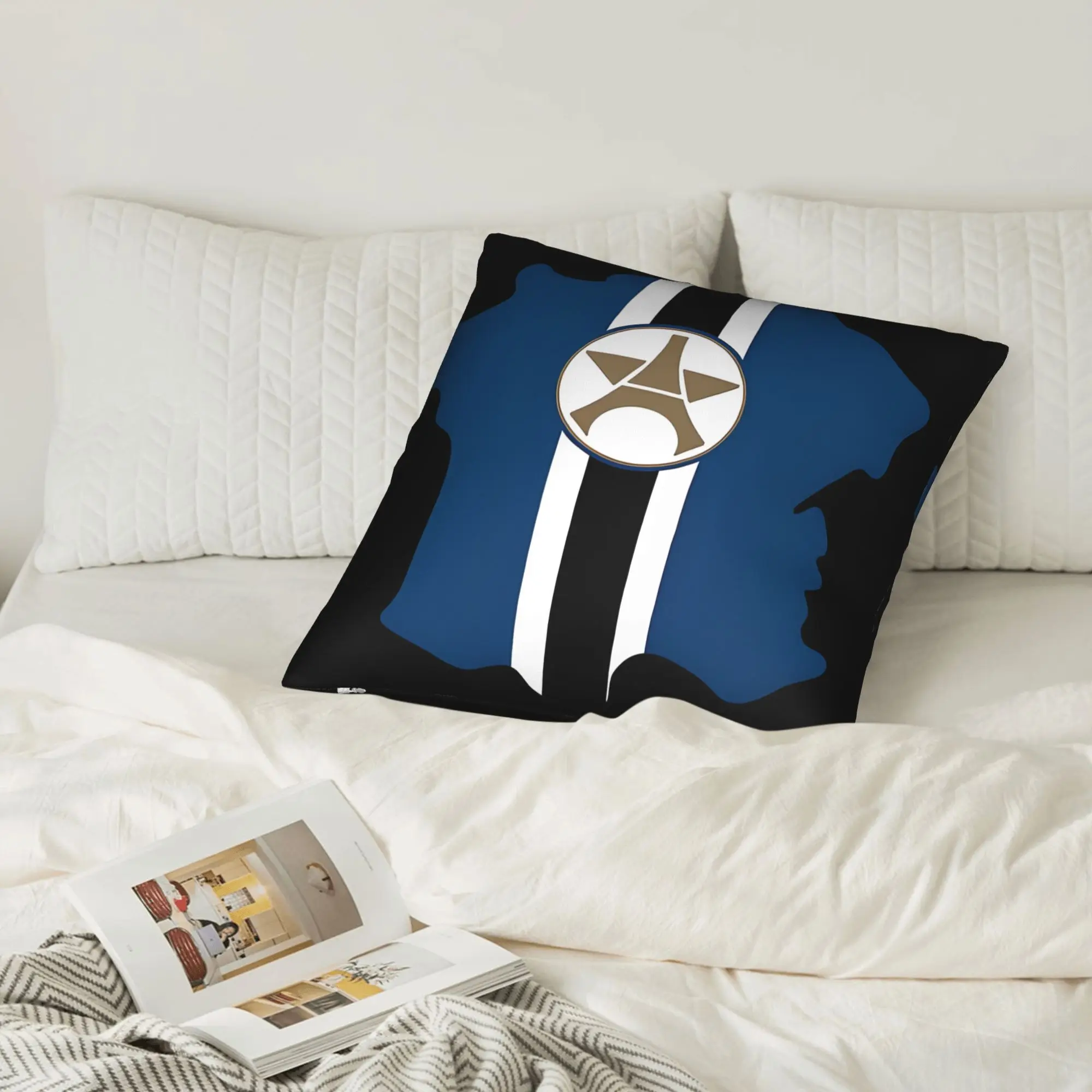 1pc Paris Style Modern Blue Pillow Cover, Farmhouse Cushion Case for Sofa, Bedroom, Office, Car & Home Decoration