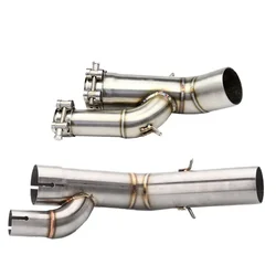 For BMW S1000RR 2017 2018 Slip on Motorcycle Exhaust Pipe Middle Connection Tube With Muffler 304 Adapter Escape Accessories