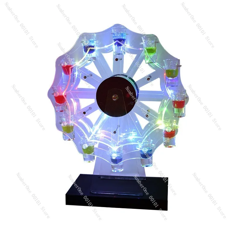 Up Rechargeable Ferris Wheel Shot Glass Holder 12 Hole Cocktail Cup Rack Electronic Rotating Bar Display Stand