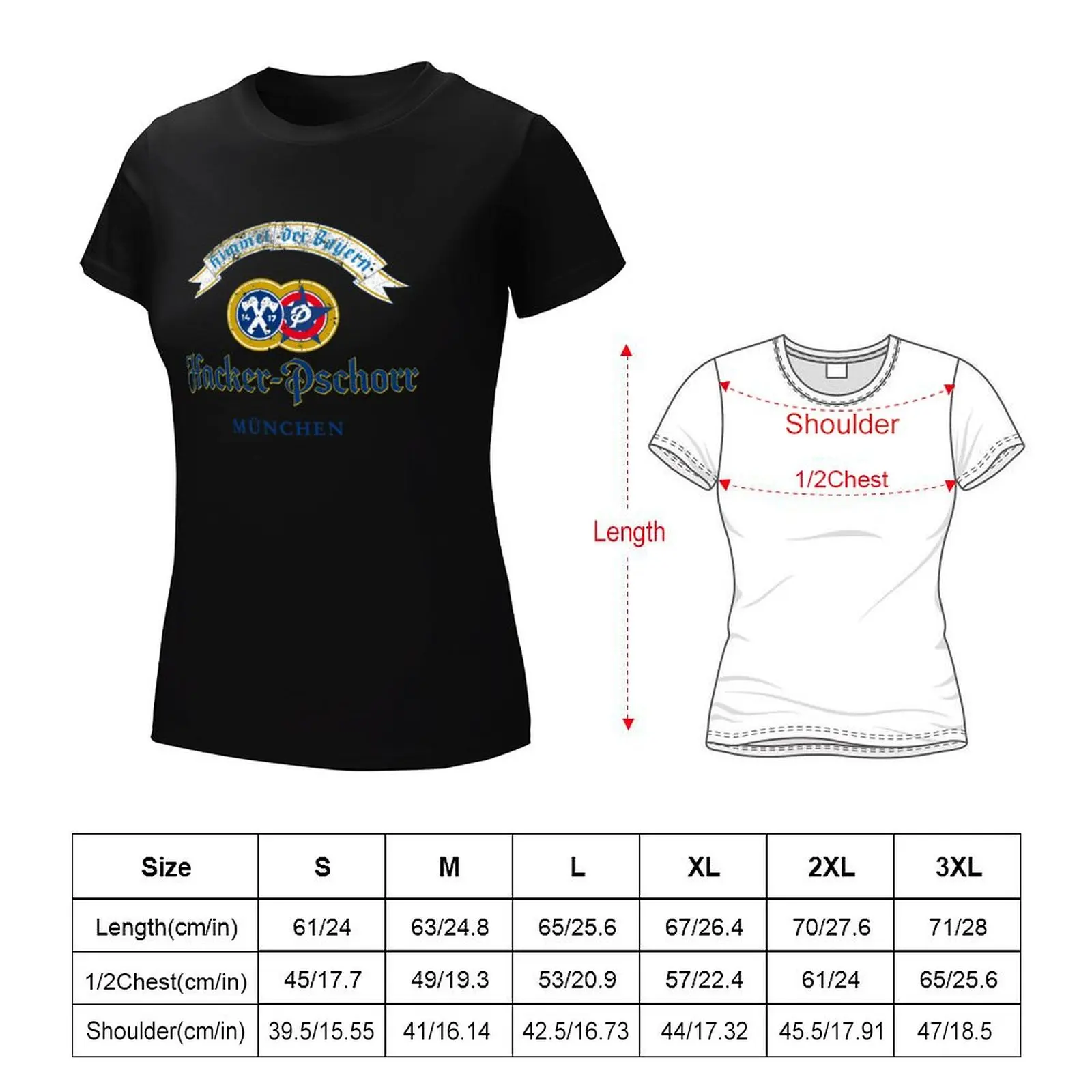 Hacker pschorr-Welt Bier-Distressed T-Shirt plus Größe Tops Sommerkleid ung Frau T-Shirts