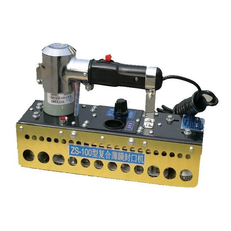 New Portable Continuous Plastic Bag Sealing Machine Manual Chain Compound Film Bag Sealer ZS-100