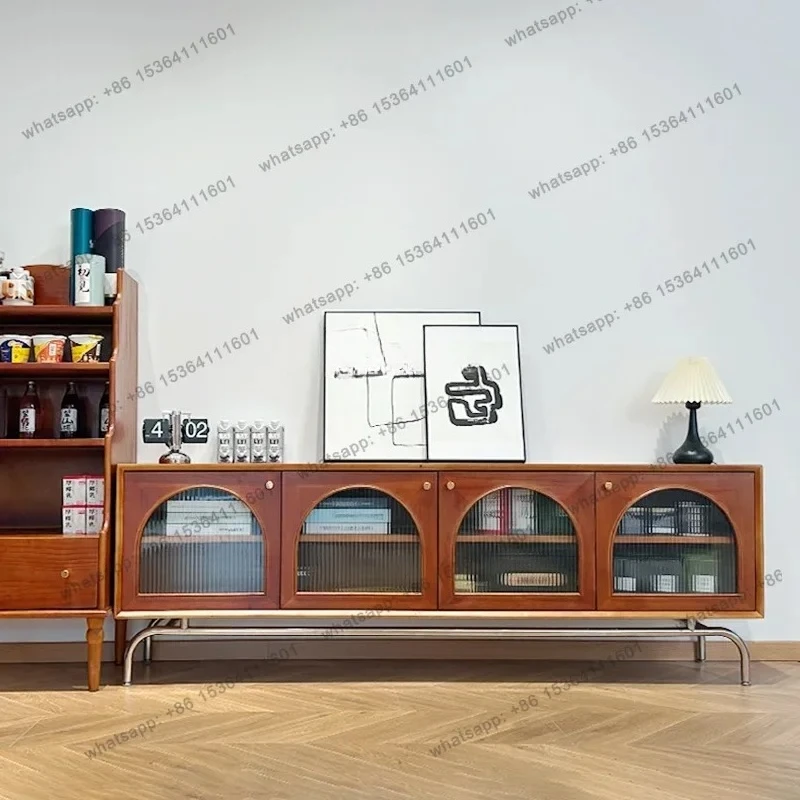 

Customized Retro Solid Wood TV Cabinet Antique Style Living Room Audio and Video Storage Log Audio-Visual Storage Cabinet