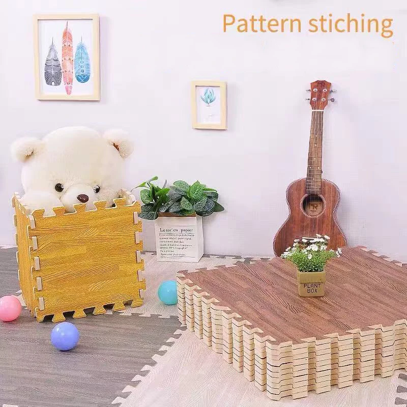 Wood Grain Puzzle Floor Foam Carpet Bedroom Splicing Mat Baby Play Mat EVA Interlocking Exercise Tiles 30*30/60*60cm