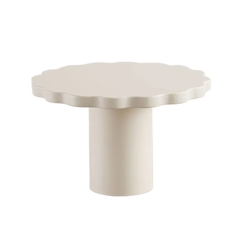 

Cream wind light luxury small coffee table B & B modern simple round table white lacquered