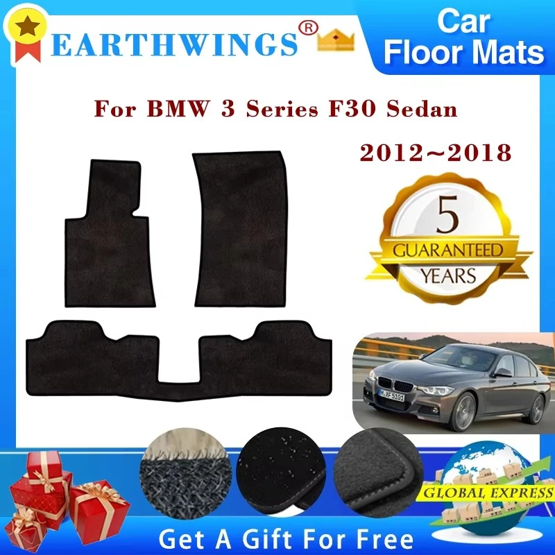 For BMW 3 Series F30 Sedan 2012~2018 Car Floor Mats Rugs Panel Footpads Carpet Cover Cape Foot Pads Stickers Auto Accessories