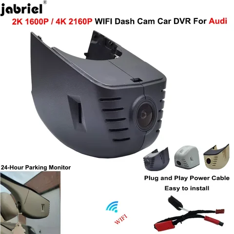 Câmera Plug and Play DVR Dash Cam, 4K, Audi A3, A4, A5, A6, A7, A8, Q3, Q5, Q7, Q8, B6, B7, B8, b9, C5, C6, C7, 8P, 8V, rs, Tt, 2012-2016