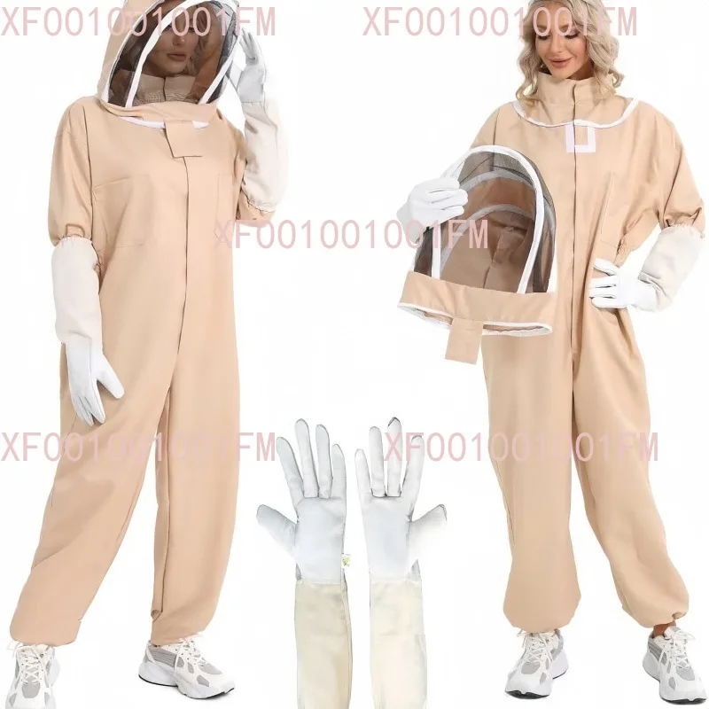 

Одежда для пчеловодства: цельный защитный костюм для пчел всего тела, утолщенное пальто для пчел и кожаные перчатки.