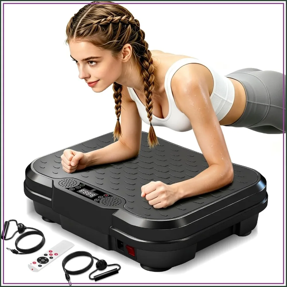 

Vibration Plate Exercise Machine, Curved Vibration Plate for Lymphatic Drainage Weight Loss, 400 Lbs Capacity, 250 Speeds Full Body Workout Equipment for Home