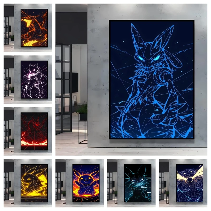 

Cool Pokemon Lucario Wall Decoration High Quality Canvas Bright and Clear Colors Add A Mysterious Atmosphere To Your Home