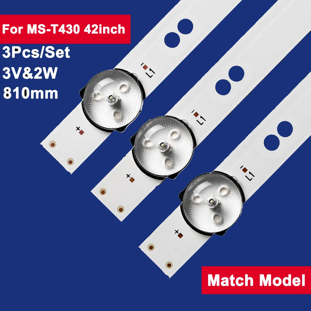 3Pcs 810mm For MS-T430 42inch LED Backlight TV Strip 64Leds 3V&2W MS-T430-3030-08A Parts MC-32A06X 32A/321