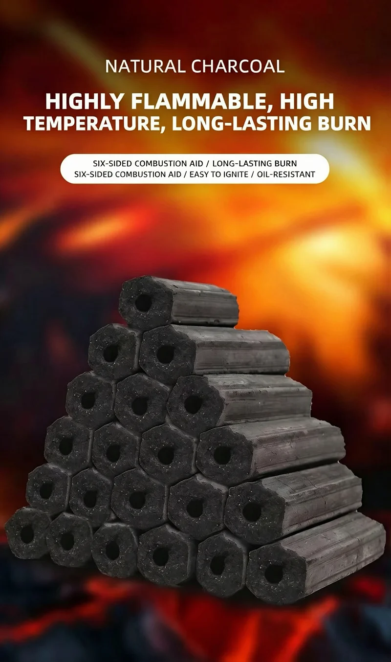 Fruitwood Charcoal for Grilling, Long-Lasting High-Temperature Hardwood Charcoal for Grilling, Hot Pot, Boiling Water, and Outdoor Heating