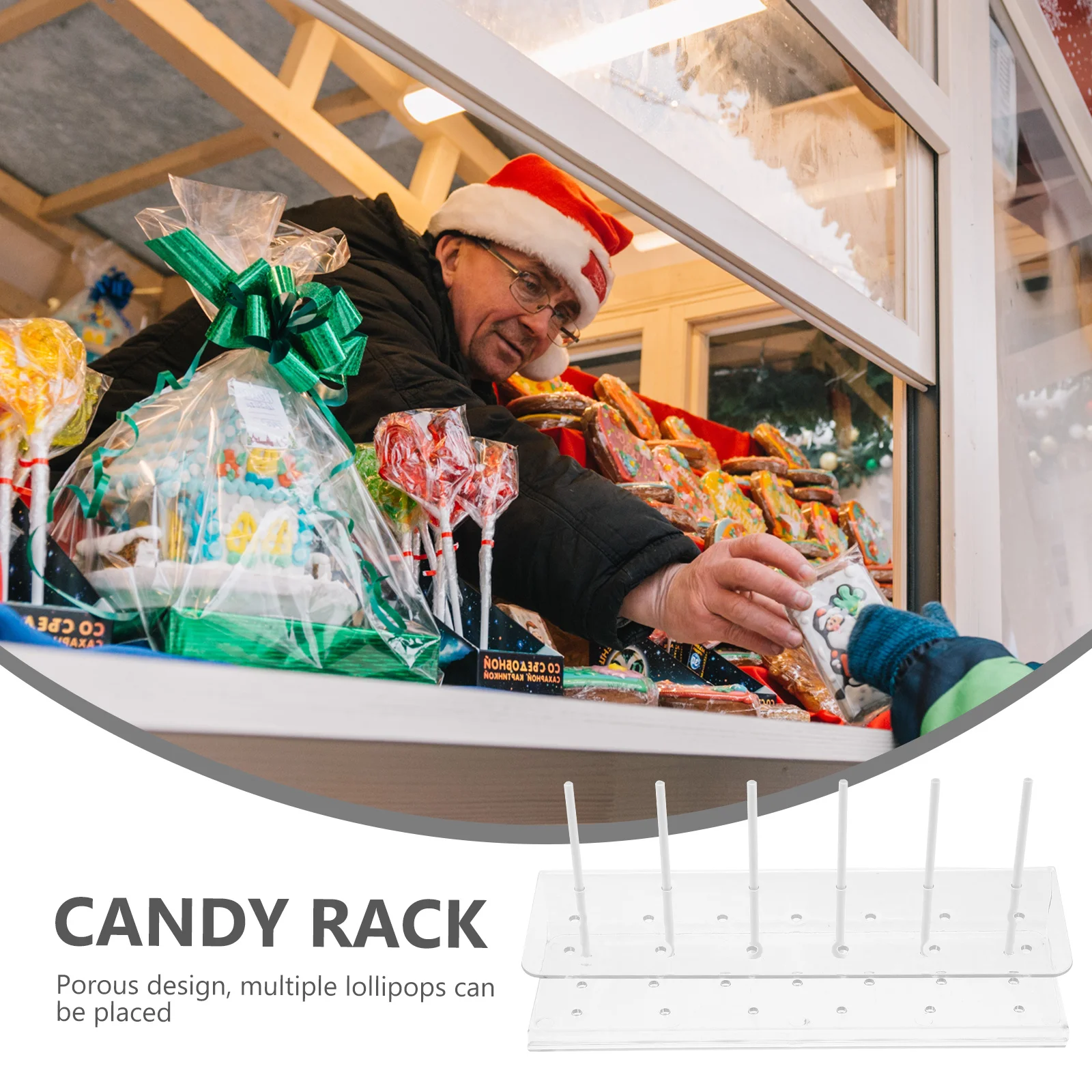 19-Hole Double Layer Lollipop Display Rack Transparent Stand For Candy Shop Lollipop Holder Display Holder Cake Stand Decor