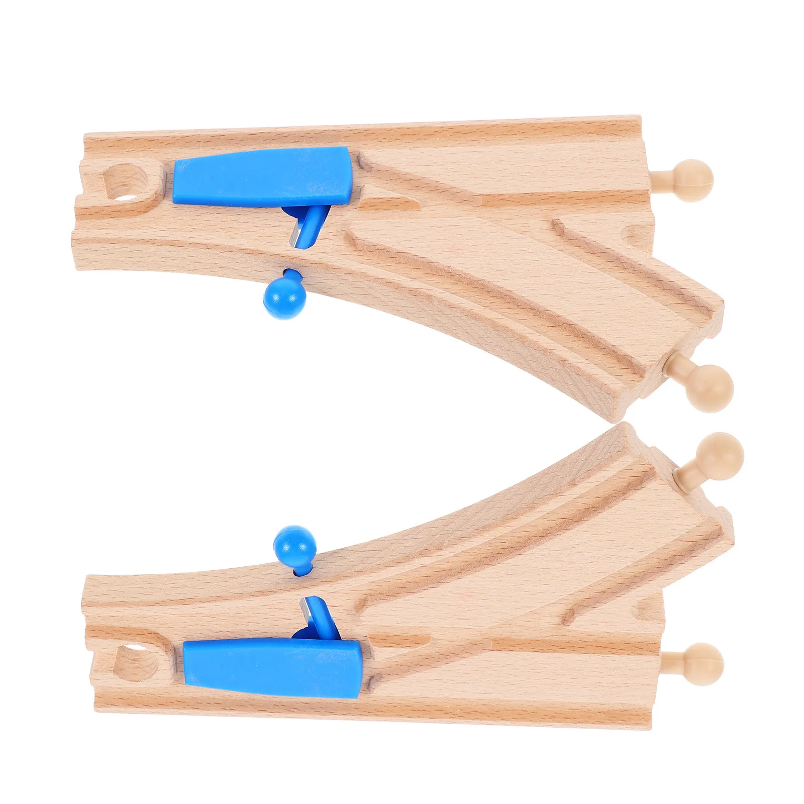 

2Pcs Wooden Train Track Switch Intersections Compatible with Major Brands Stimulate Problem Solving Spatial Awareness Motor