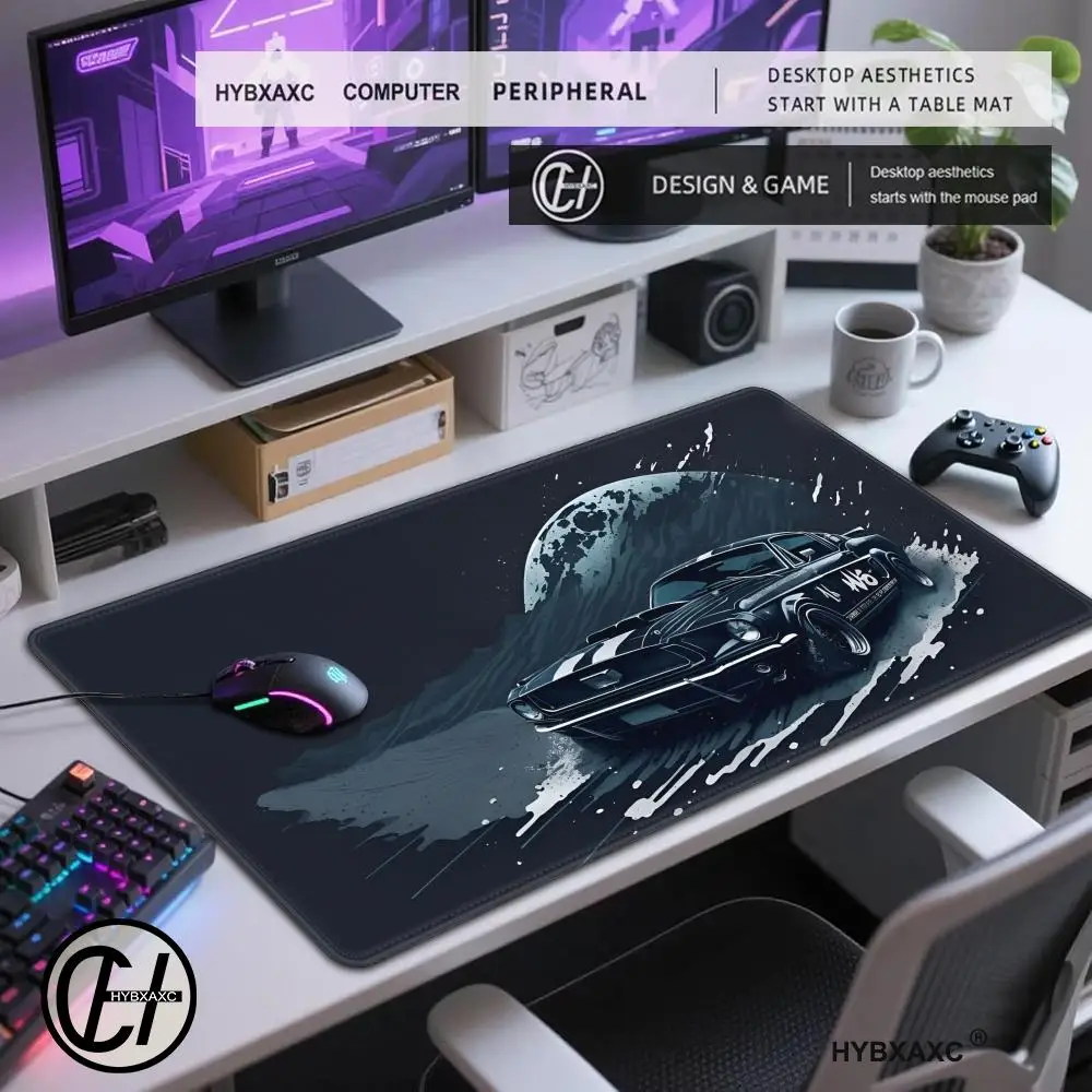 

Cool Car Large Computer Office Game Table Mats XXLBlack HD-Mustang Mouse PadsAnti-slip HD Gaming Keyboard Mousepads Desk Mat