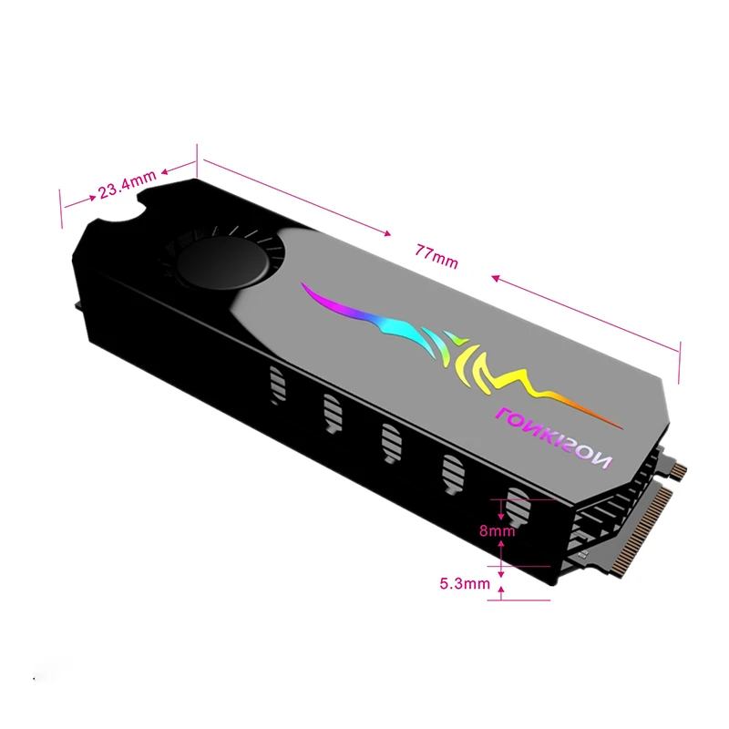 Radiador de 5V M.2 2280 SSD M2 2280, almohadilla térmica de refrigeración, ventilador de turbina, de 12V disipador térmico, RGB AURA SYNC