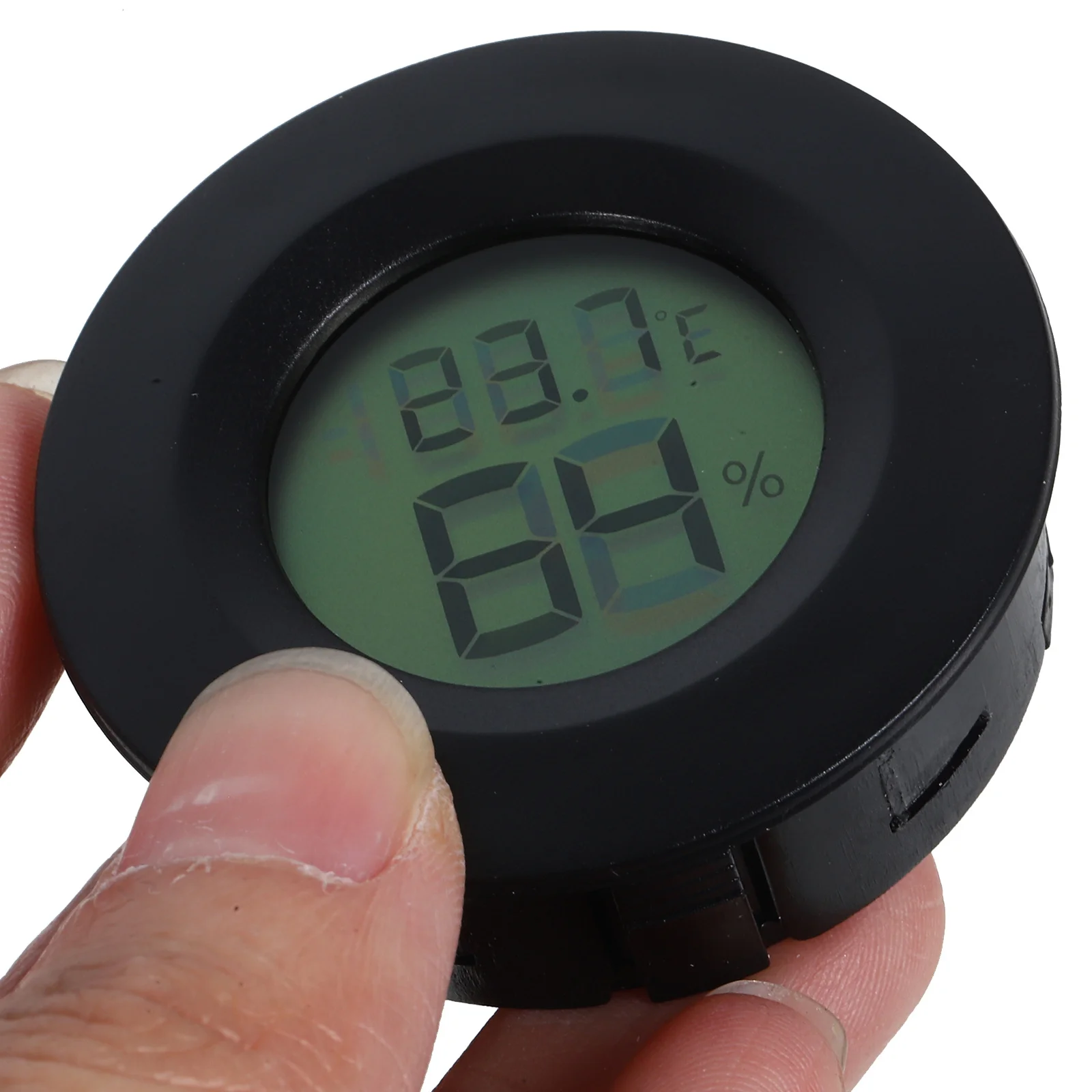 2 ชิ้นเครื่องวัดอุณหภูมิแบบดิจิตอลเครื่องวัดความชื้นสัมพัทธ์อุณหภูมิความชื้นแบบพกพาในร่มโฮมออฟฟิศคลังสินค้าใช้สีดำ