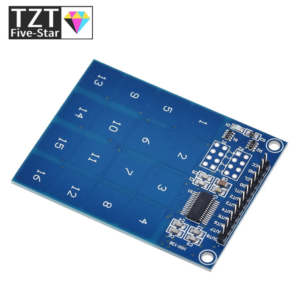 TZT 1/3PCS TTP229 16-Kanal Digitaler Kapazitiver Schalter Berührungssensor-Modul für Arduino – Detail 7