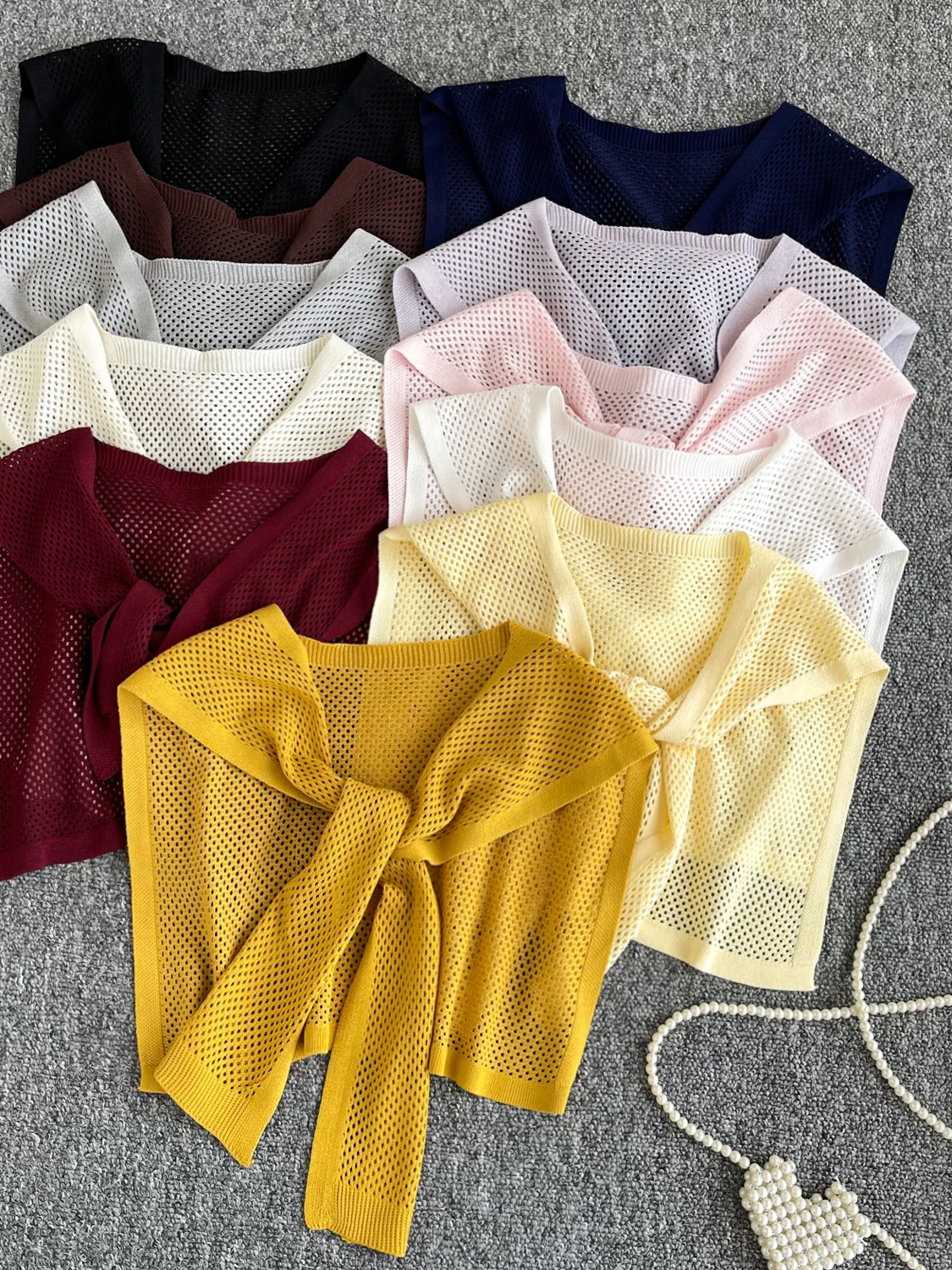 

Women's Cross-Banded Knitted awl Summer 2025 Design Hollow Me Knit Cover-Up Scarf Korean Sle Commute Faion