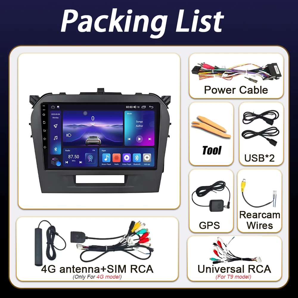 Android 16 Car Radio For OPEL Agila SUZUKI Splash Ritz 2008-2014 Multimedia Video Player Autoradio Wireless Carplay Android Auto