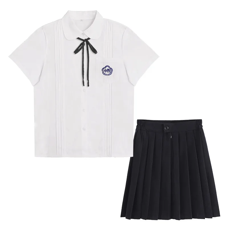 Taiwan Schulshirt für Jungen und Mädchen JK Academy Style Class Uniform Set Schüler Weißes Hemd Rock Abschlusskleidung