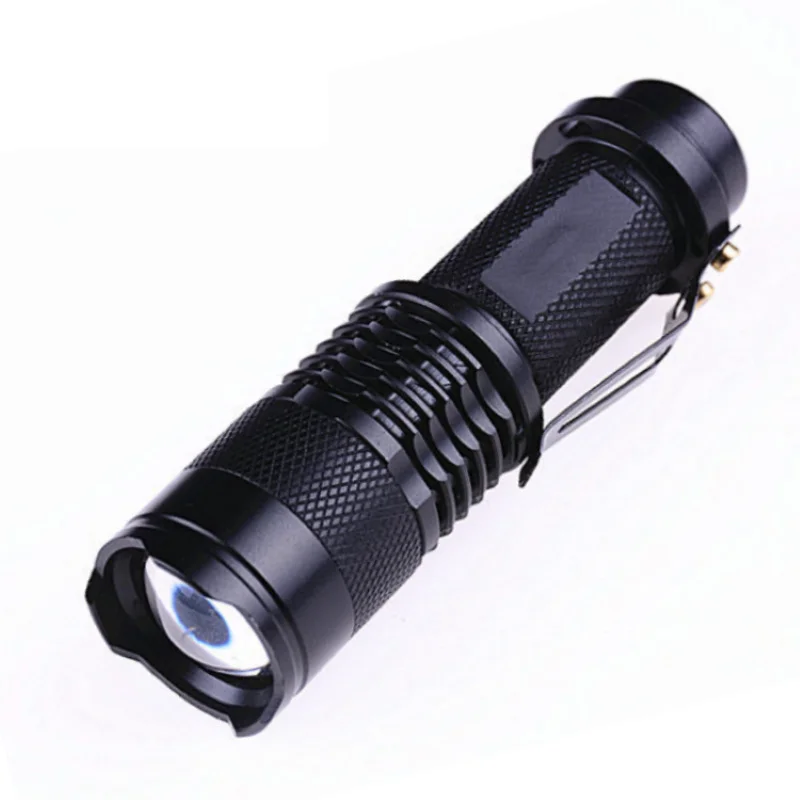 20pcs Sk68 Led Telescopic Zoom Mini Strong Light Flashlight Outdoor Portable Buckle Strong Light Flashlight