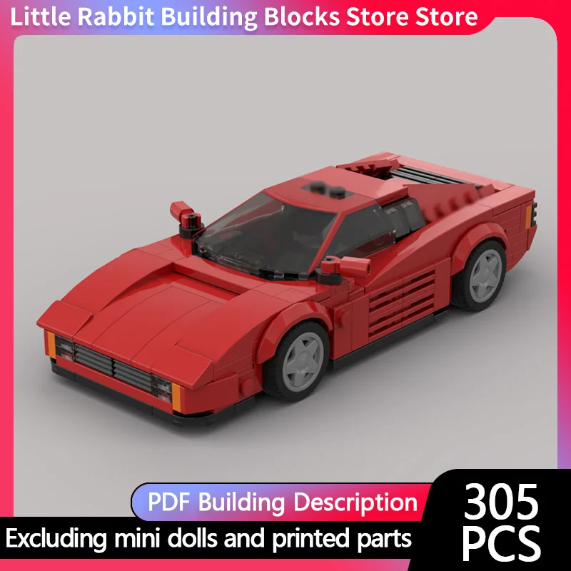 Speed Racing Car Model MOC Building Bricks TestaRossa Hypercar Modular Technology Children Holiday Gifts Assemble Toys Suit