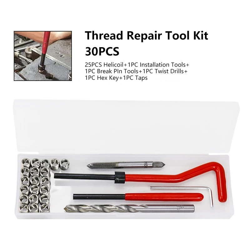 10-Piece M18x1.5 Thread Repair Kit - Stainless Steel Insert Tools For Automotive Parts